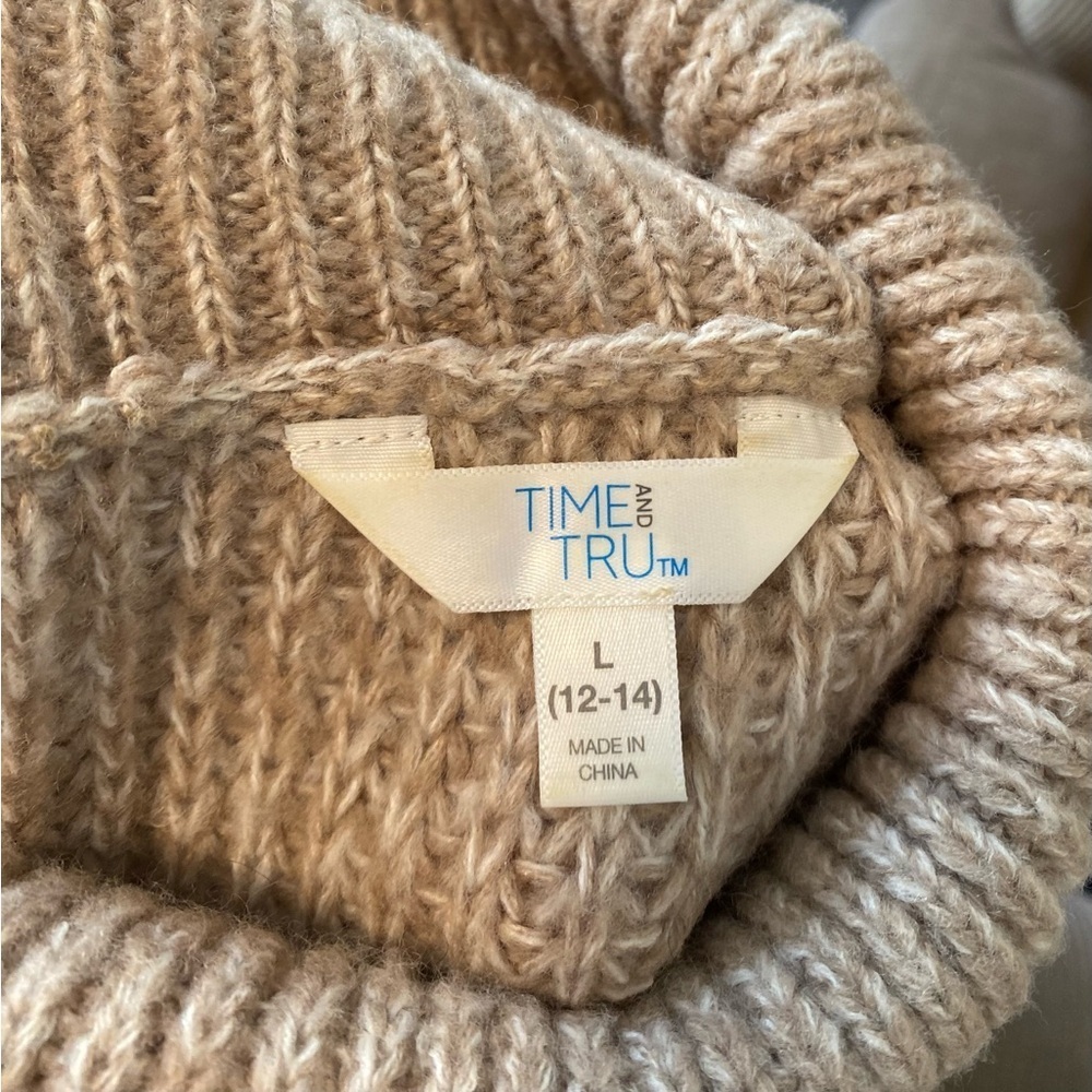 NWOT - Time and Tru Women's Textured Cowl Neck Tunic Sweater - Size Large - Picture 5 of 5